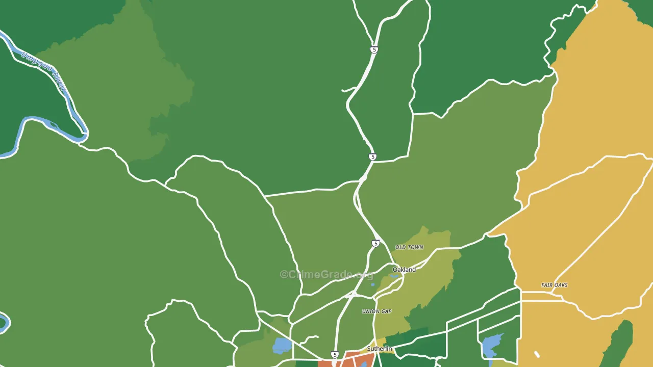 97462, OR Map of Theft Rates