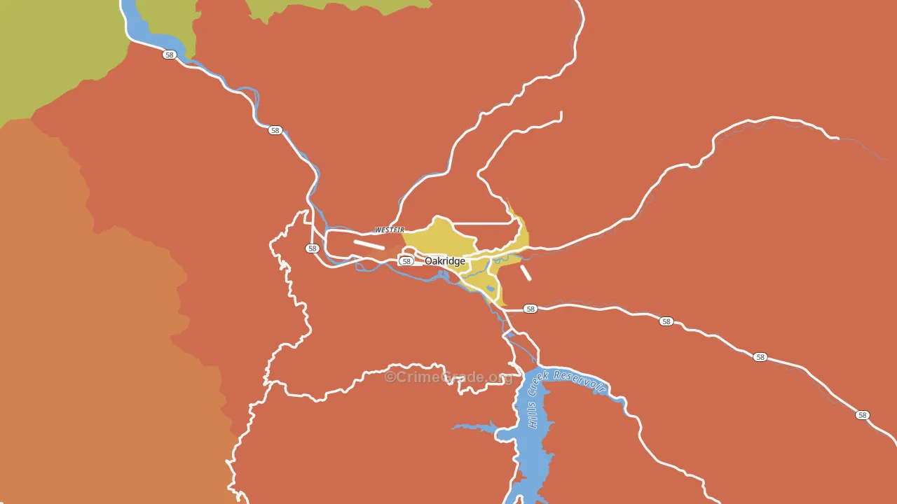 97463, OR Map of Theft Rates