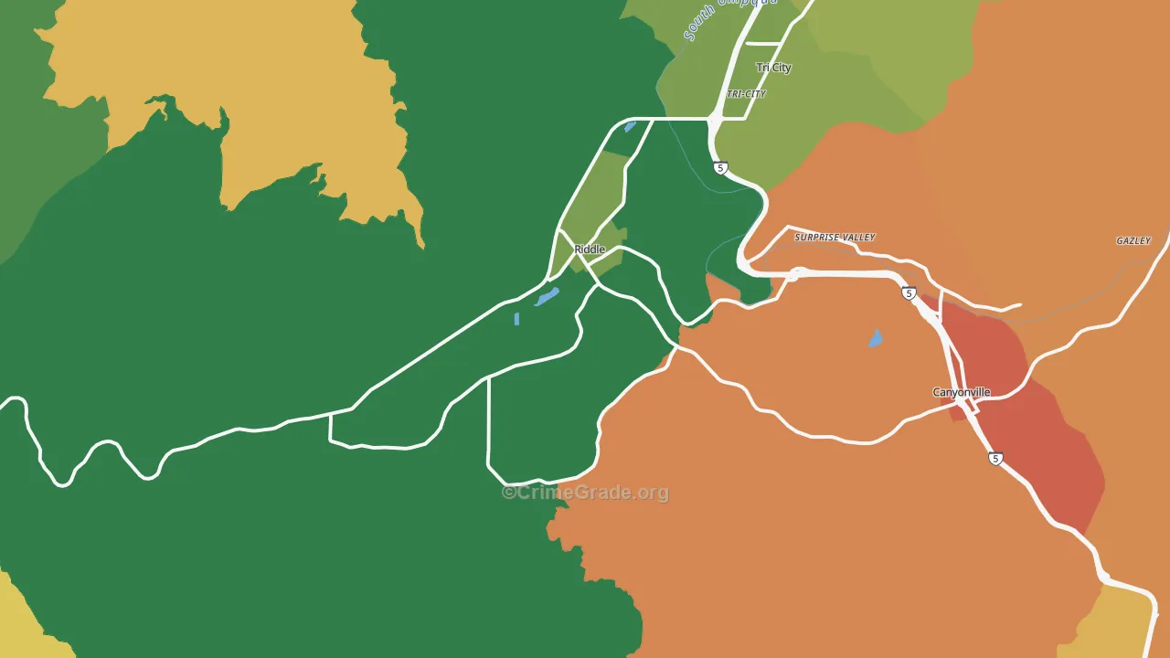 97469, OR Map of Theft Rates