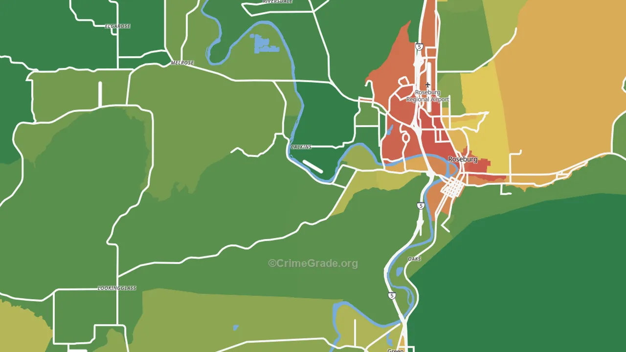 97471, OR Map of Theft Rates