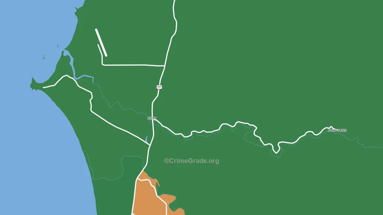 97476, OR Map of Theft Rates
