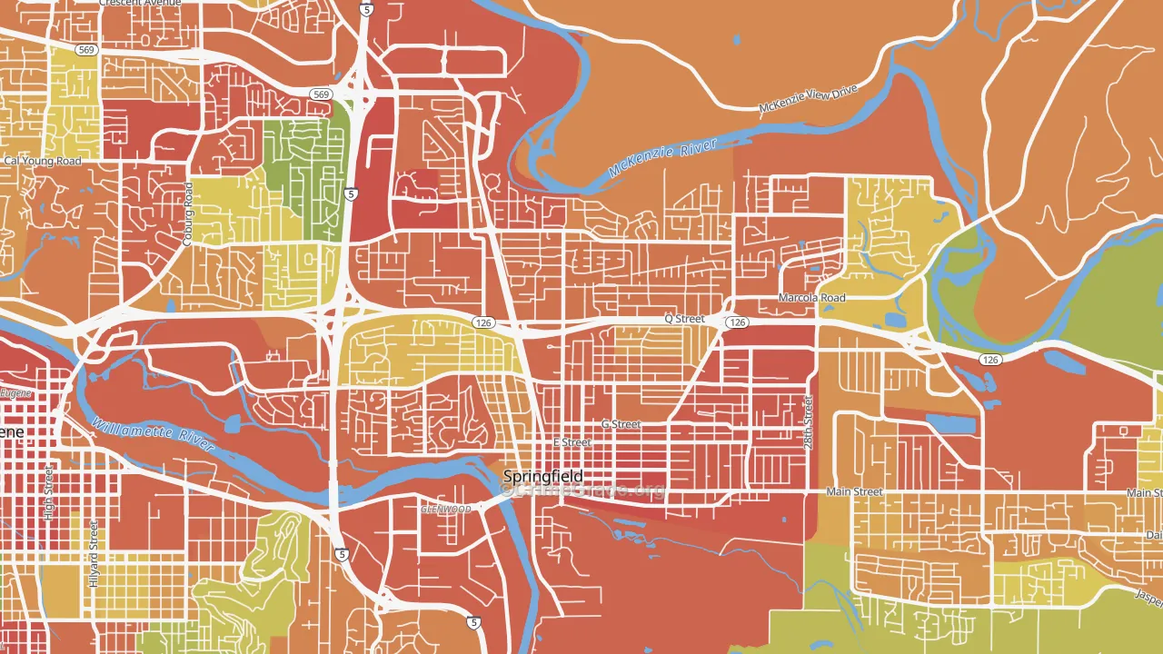 97477, OR Map of Theft Rates