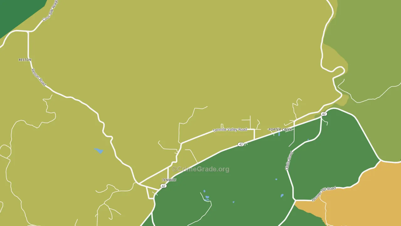97481, OR Map of Theft Rates