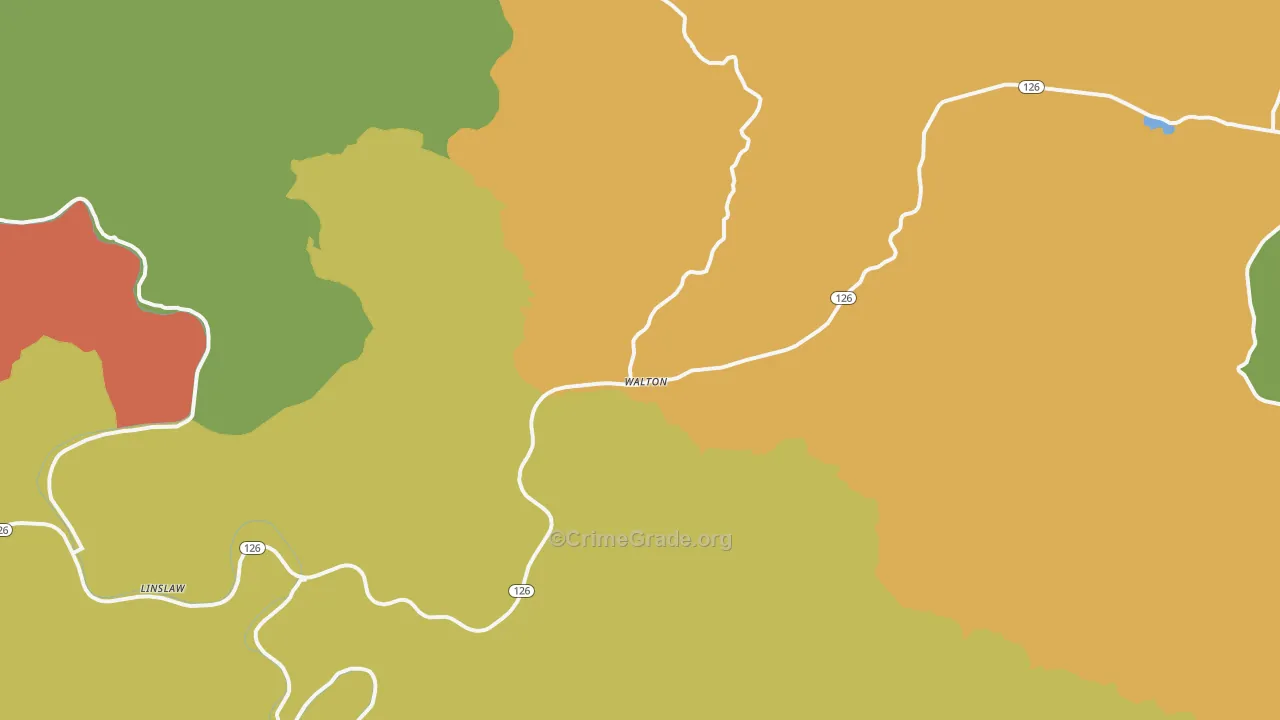 97490, OR Map of Theft Rates