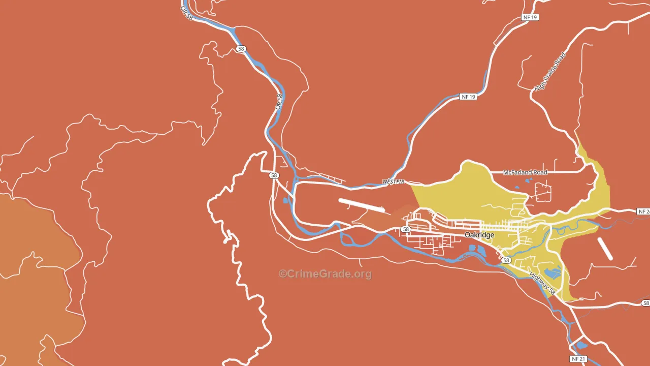 97492, OR Map of Theft Rates