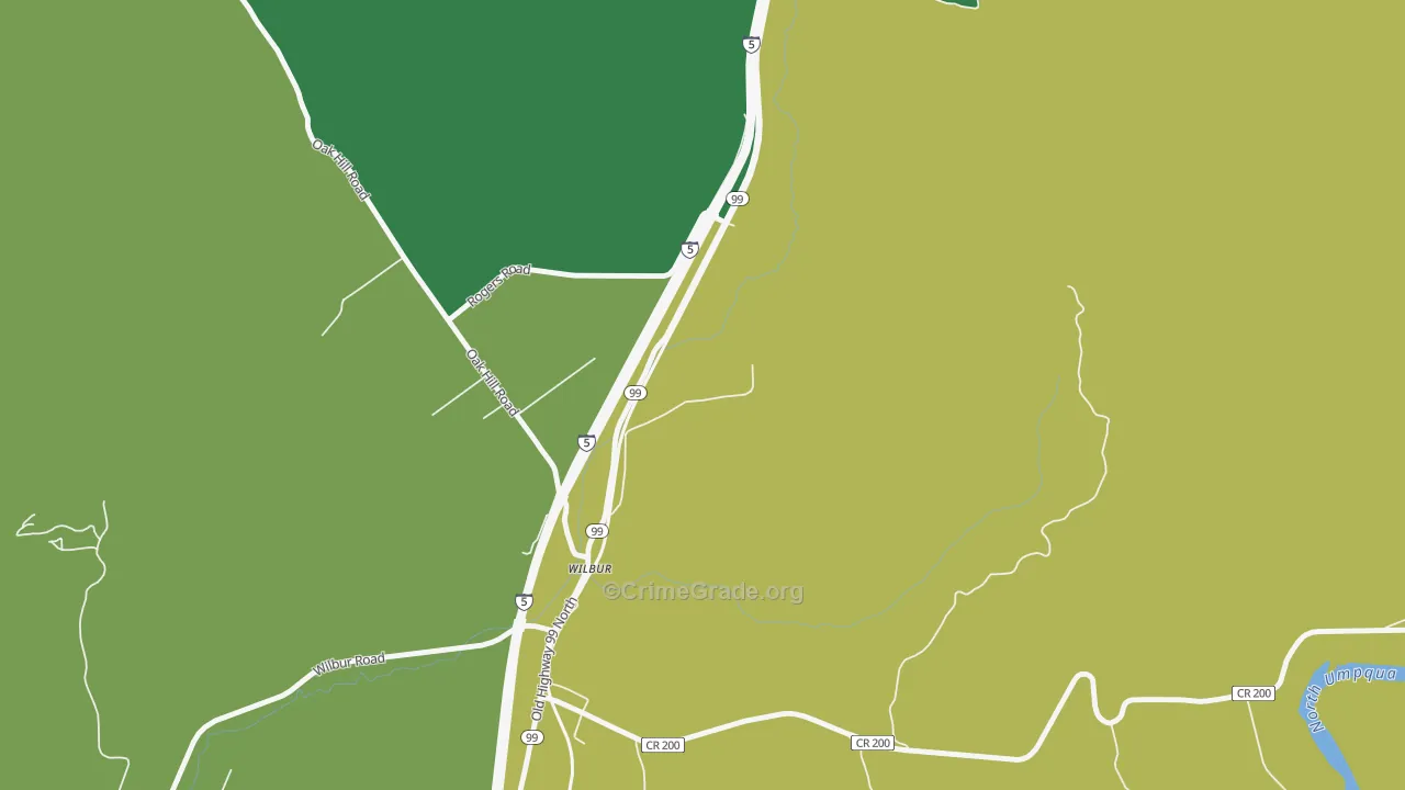 97494, OR Map of Theft Rates