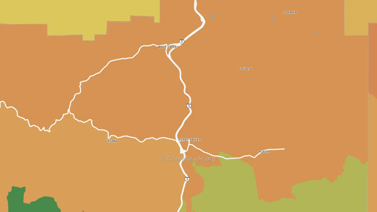 97497, OR Map of Theft Rates