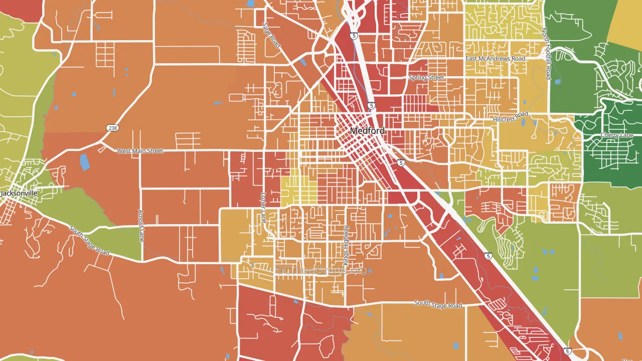 97501, OR Map of Theft Rates