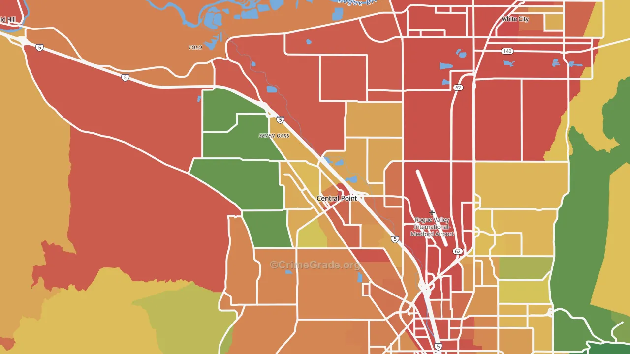 97502, OR Map of Theft Rates