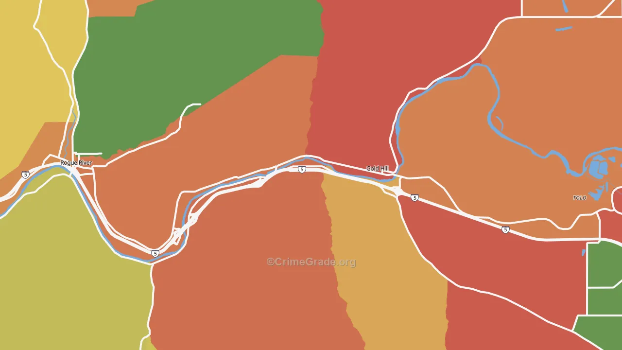 97525, OR Map of Theft Rates