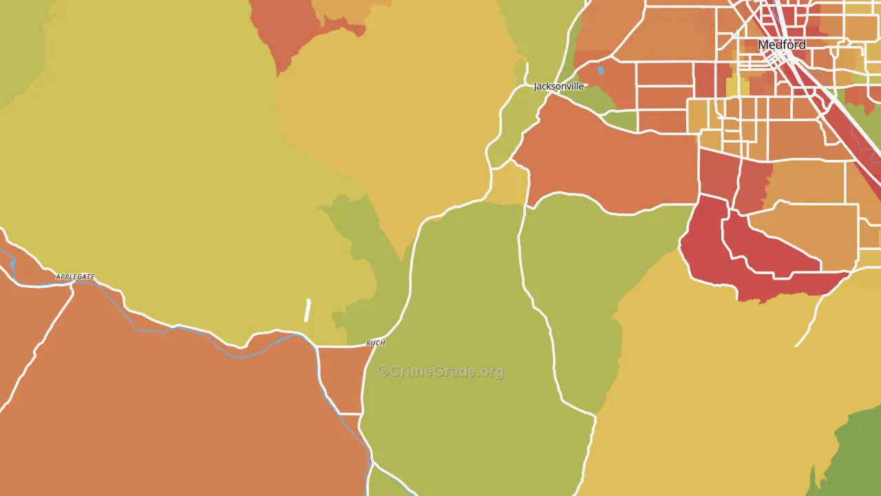 97530, OR Map of Theft Rates