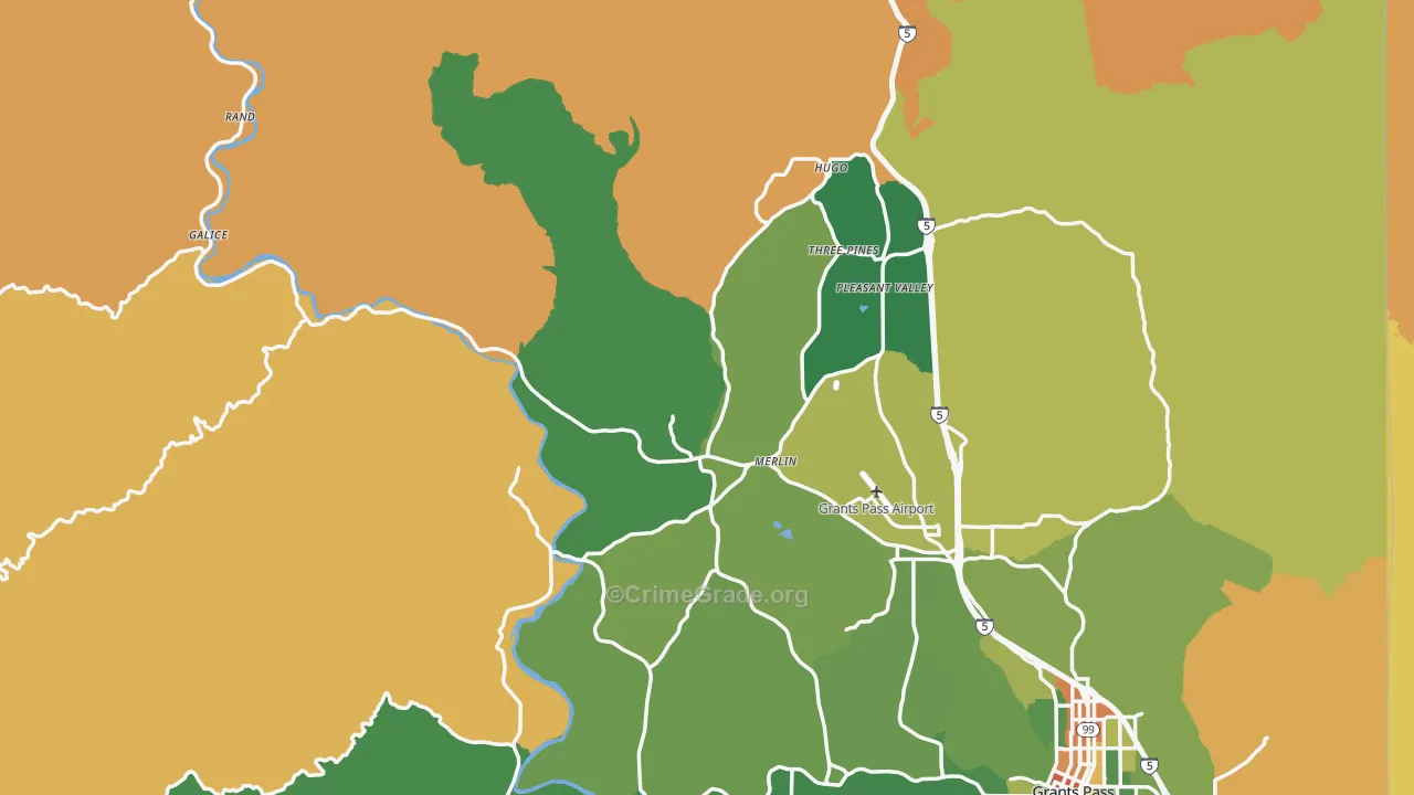 97532, OR Map of Theft Rates