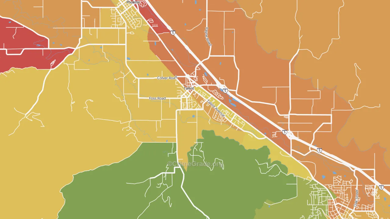 97540, OR Map of Theft Rates