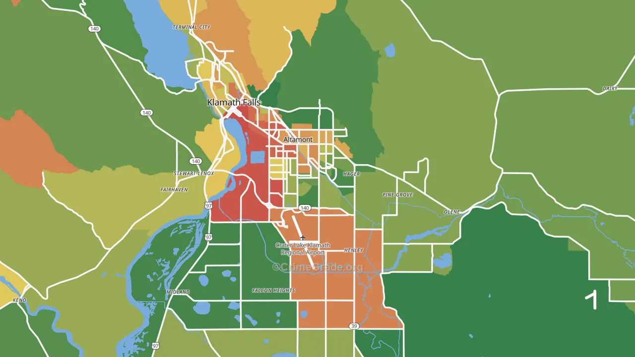 97603, OR Map of Theft Rates