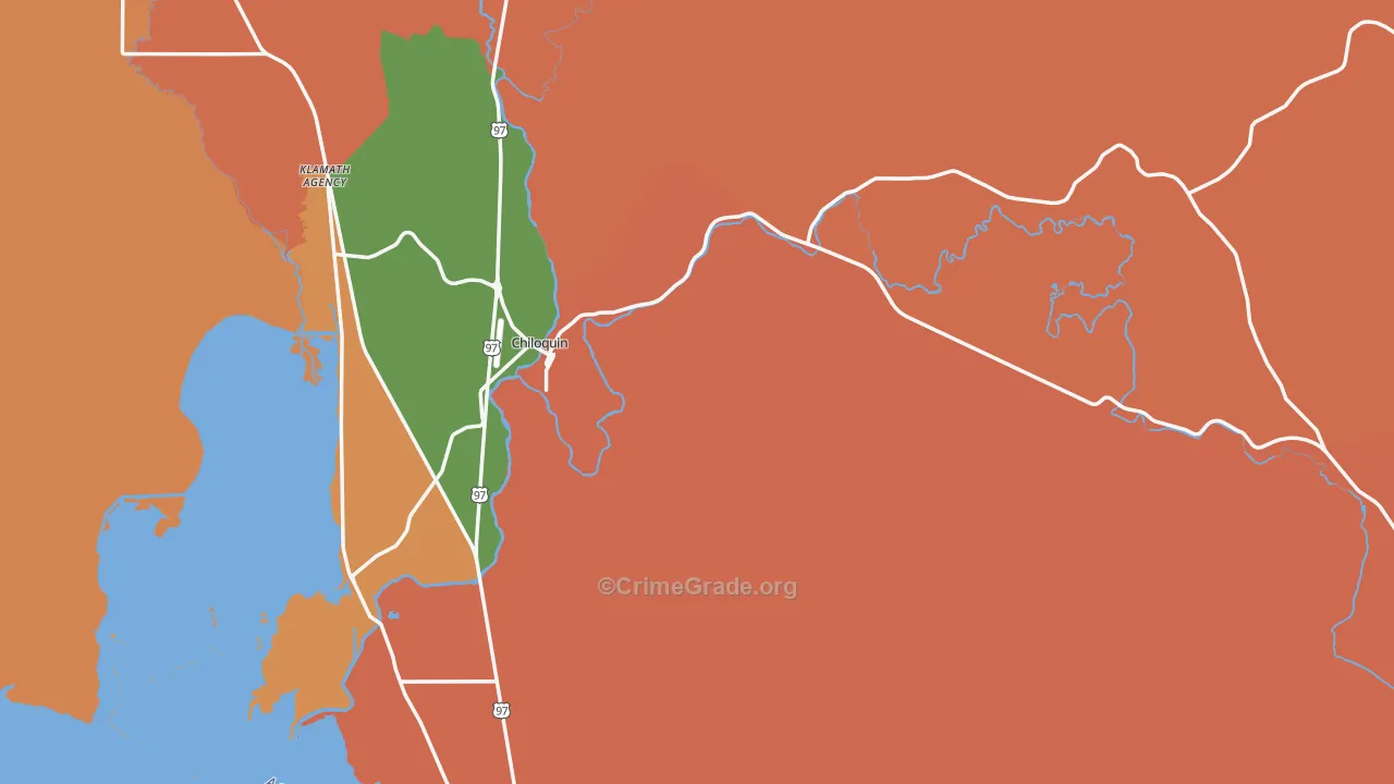 97624, OR Map of Theft Rates