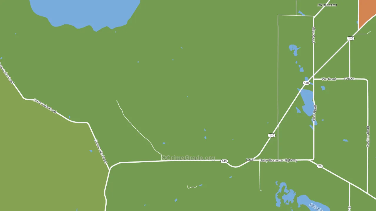 97625, OR Map of Theft Rates