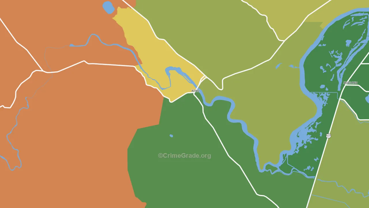 97627, OR Map of Theft Rates