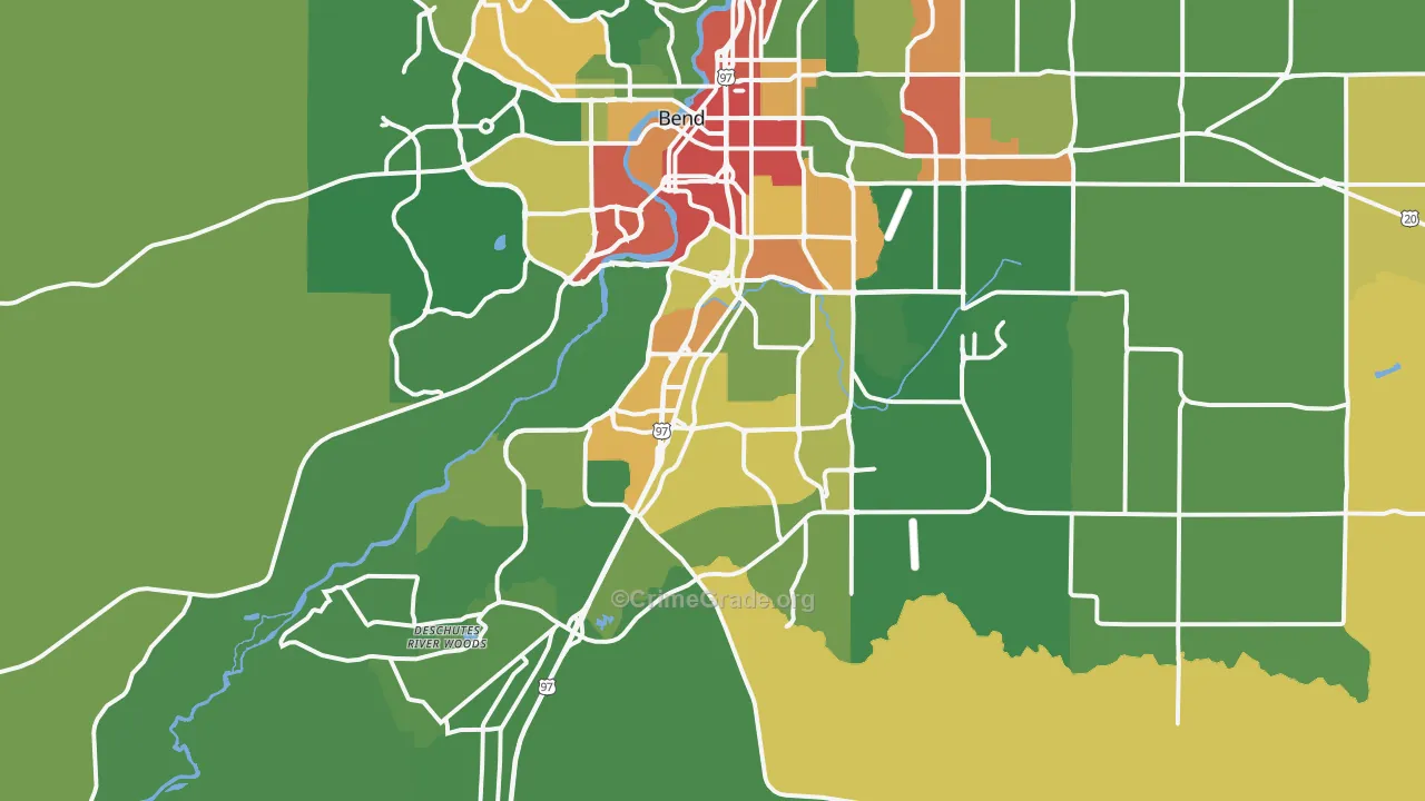 97702, OR Map of Theft Rates