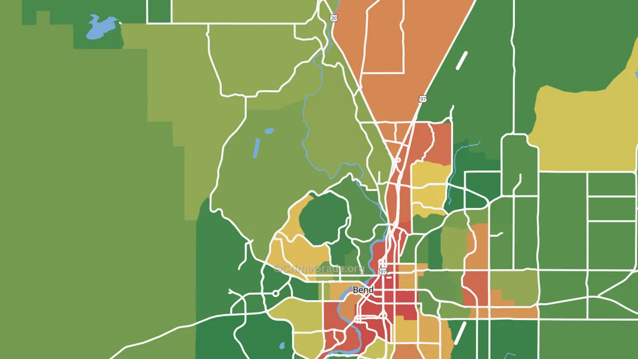 97703, OR Map of Theft Rates