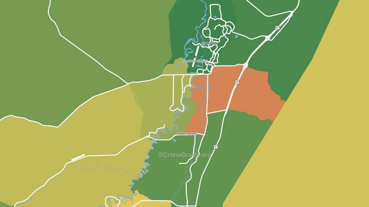 97707, OR Map of Theft Rates