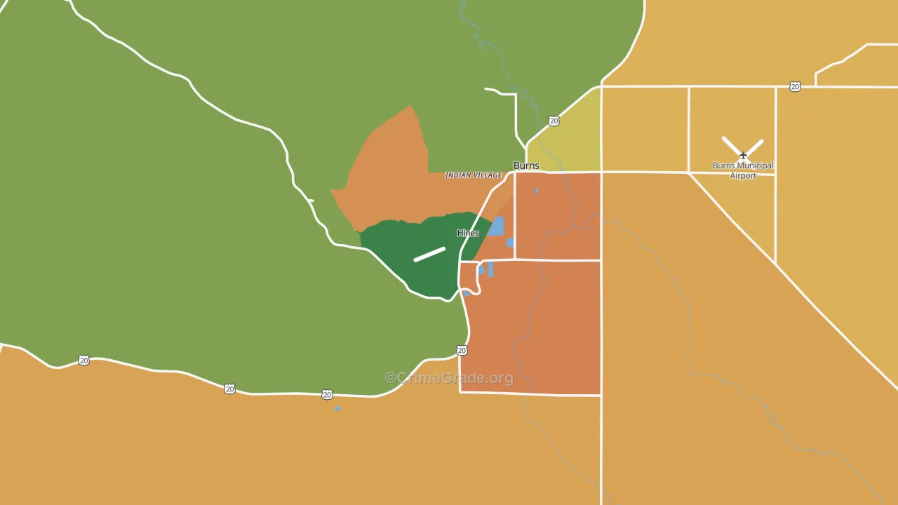 97738, OR Map of Theft Rates