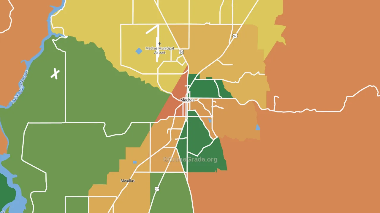 97741, OR Map of Theft Rates