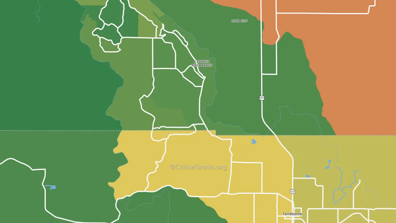 97760, OR Map of Theft Rates