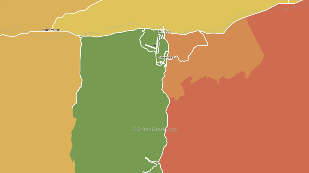 97820, OR Map of Theft Rates