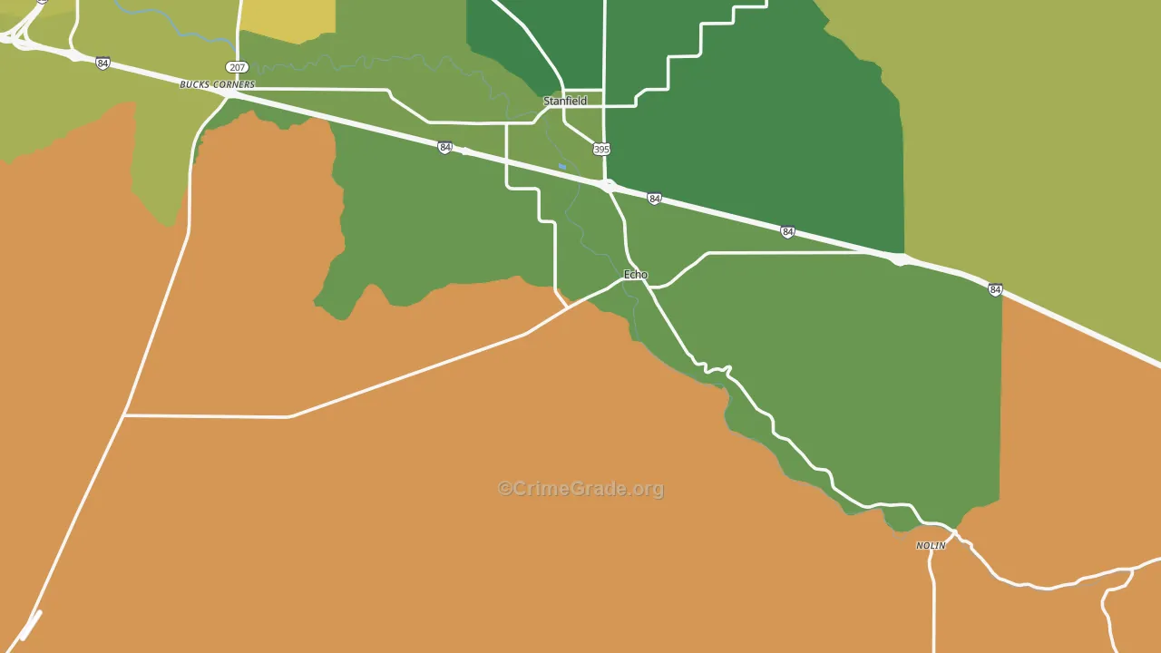 97826, OR Map of Theft Rates