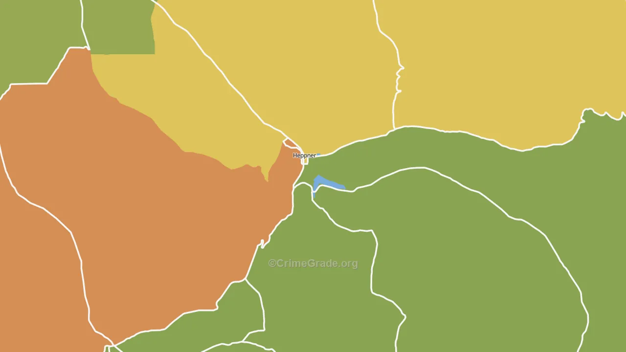 97836, OR Map of Theft Rates
