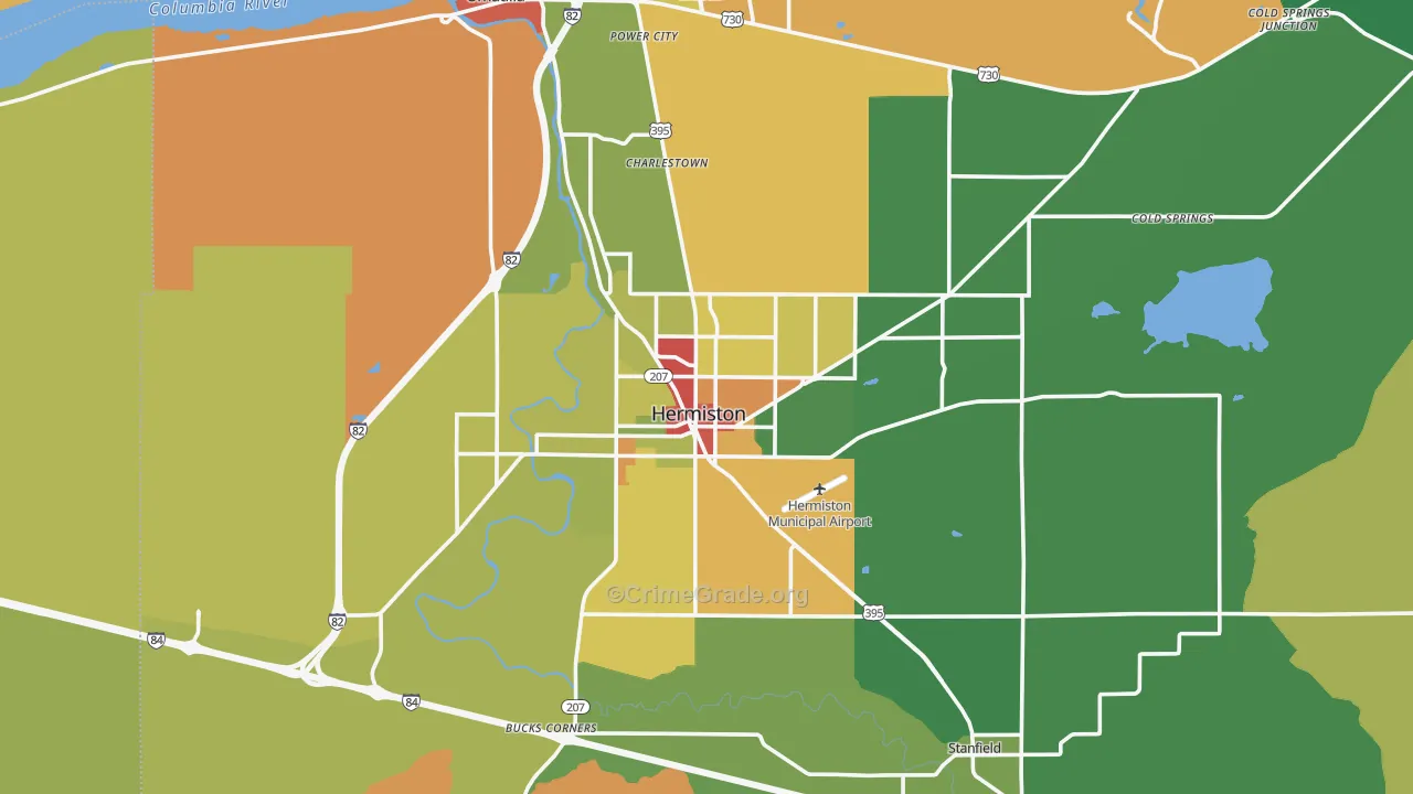 97838, OR Map of Theft Rates