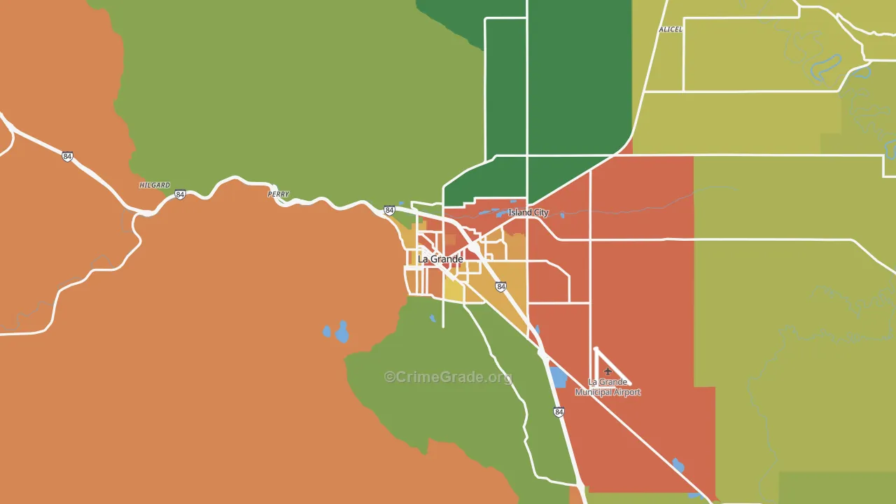 97850, OR Map of Theft Rates