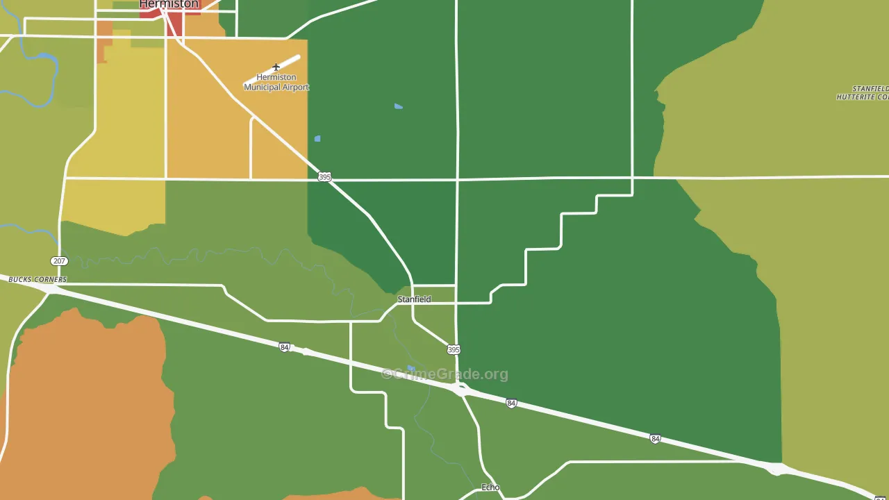 97875, OR Map of Theft Rates