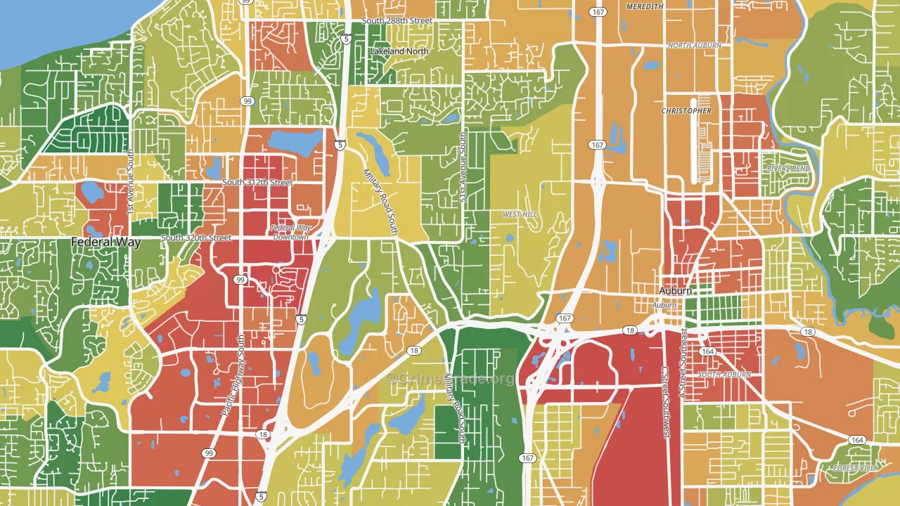 98001, WA Map of Theft Rates