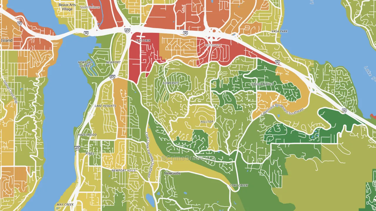 98006, WA Map of Theft Rates