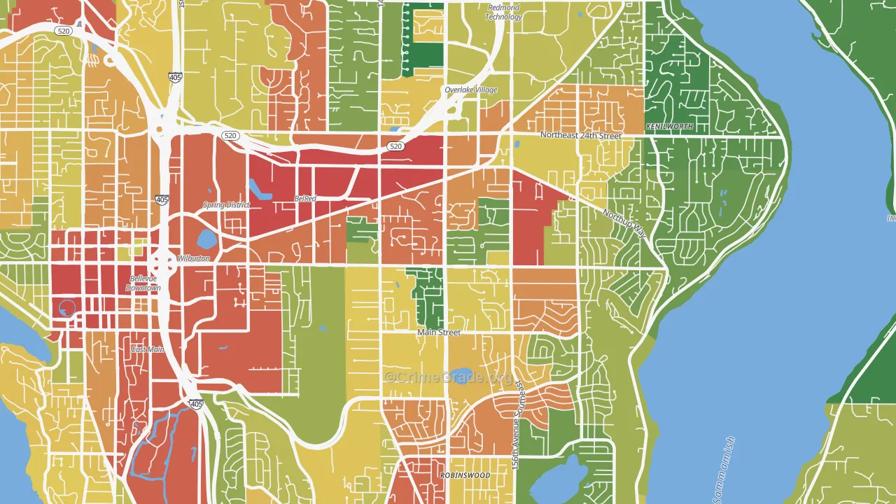 98007, WA Map of Theft Rates