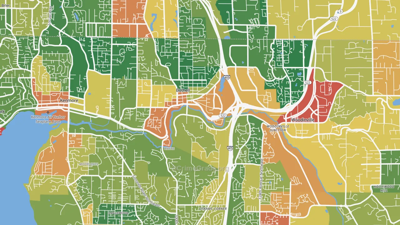 98011, WA Map of Theft Rates