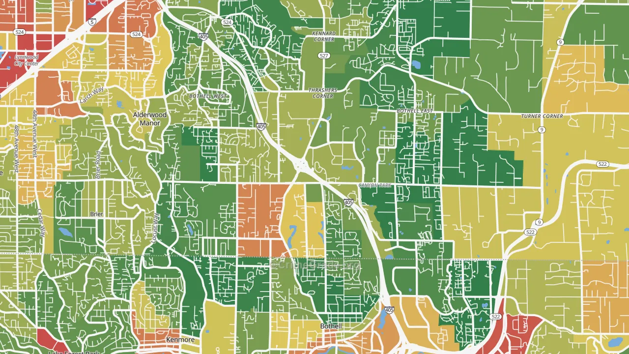 98021, WA Map of Theft Rates