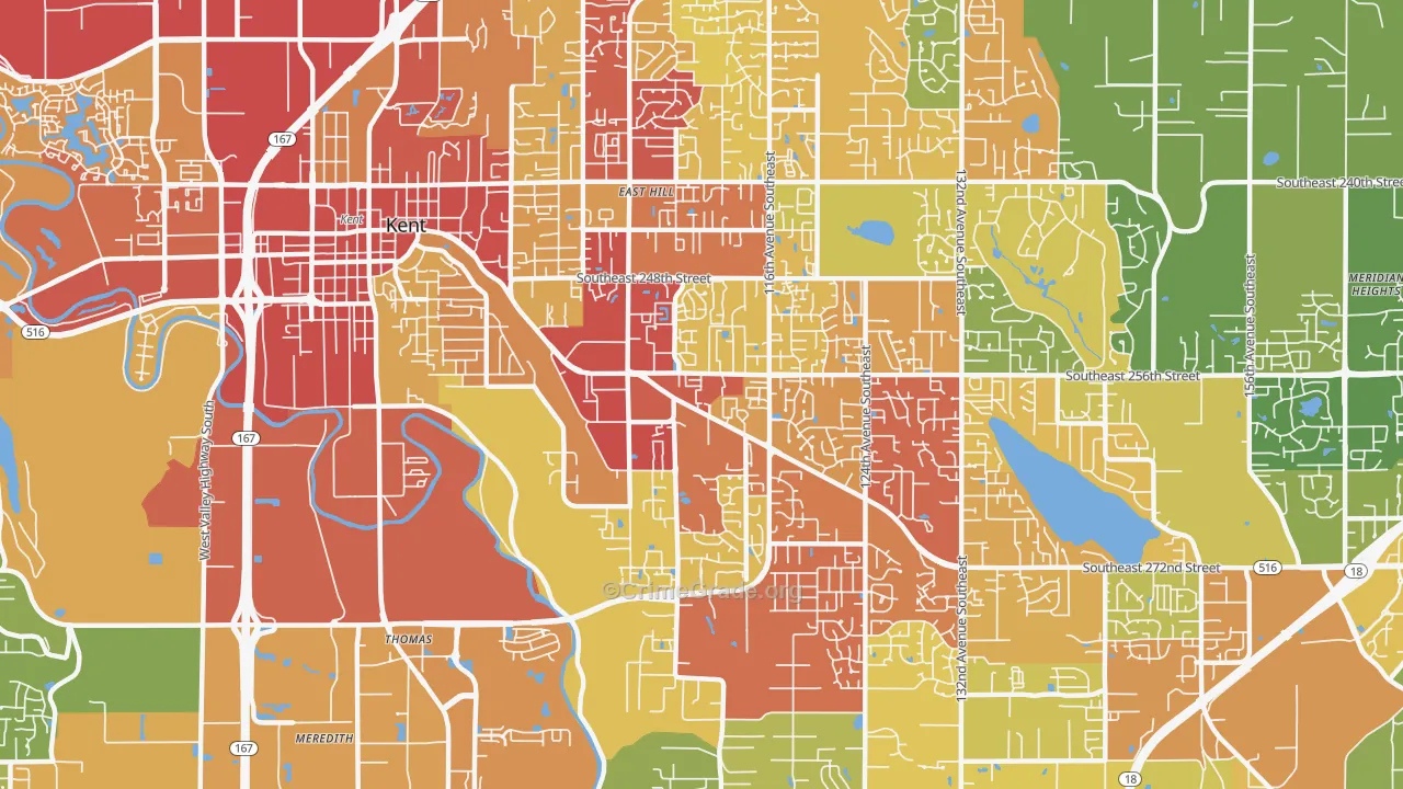 98030, WA Map of Theft Rates