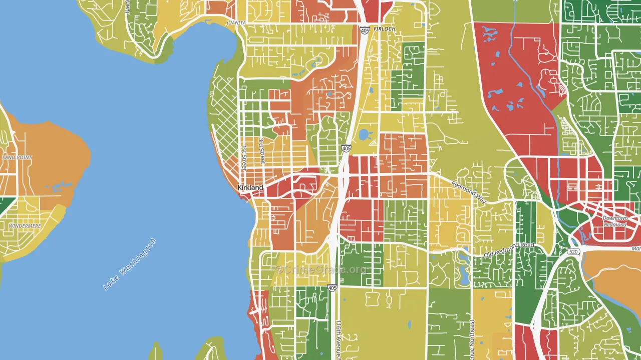 98033, WA Map of Theft Rates