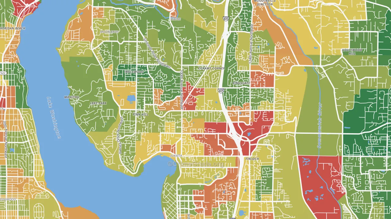 98034, WA Map of Theft Rates