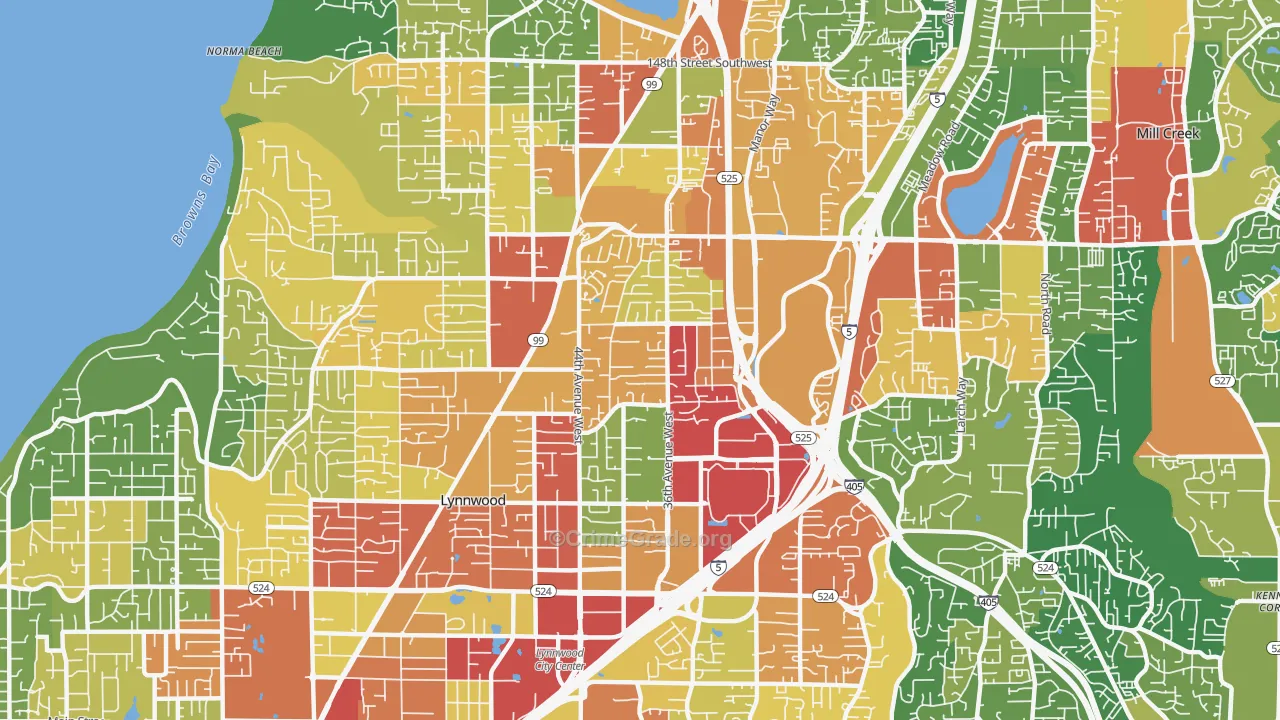 98037, WA Map of Theft Rates