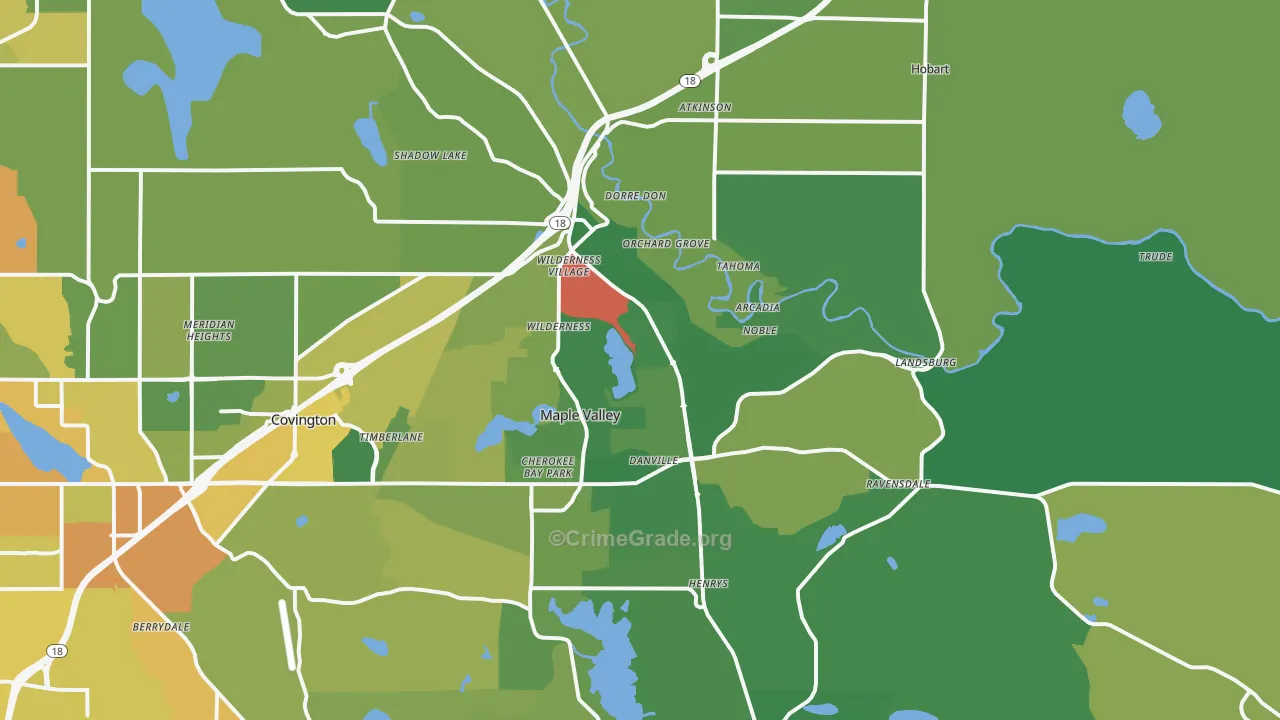 98038, WA Map of Theft Rates