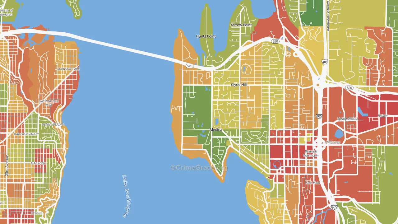 98039, WA Map of Theft Rates
