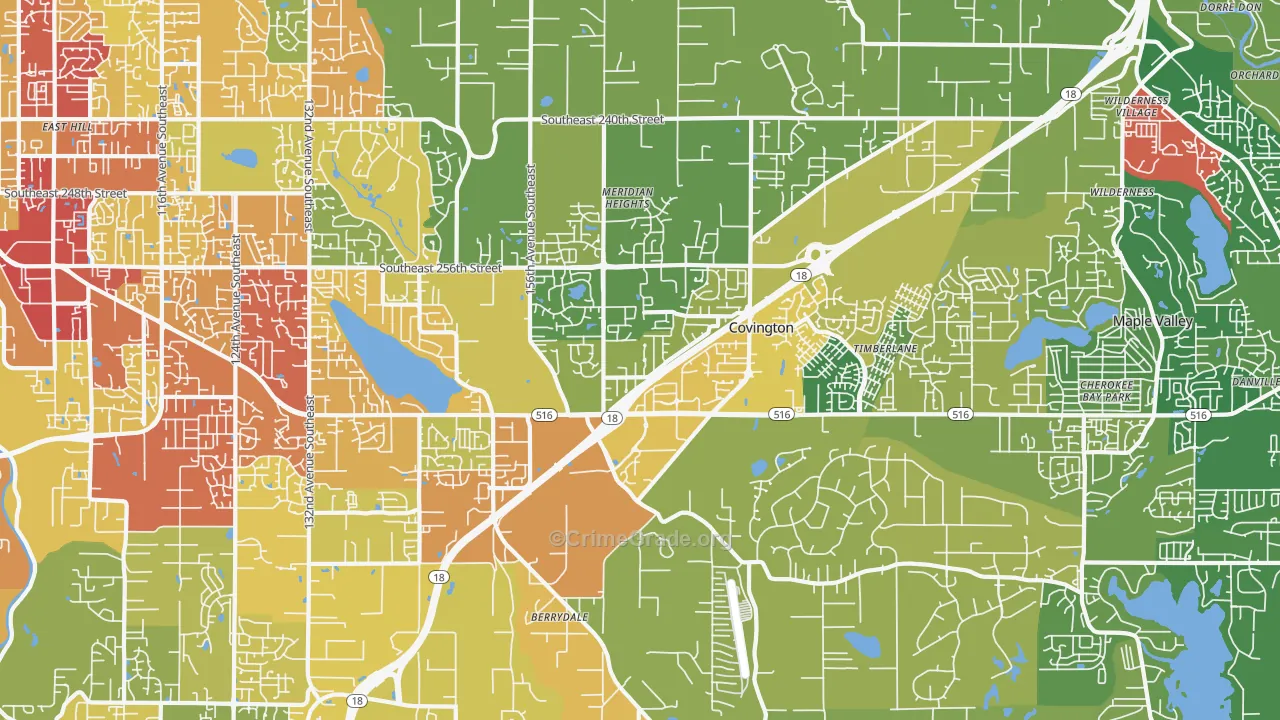 98042, WA Map of Theft Rates