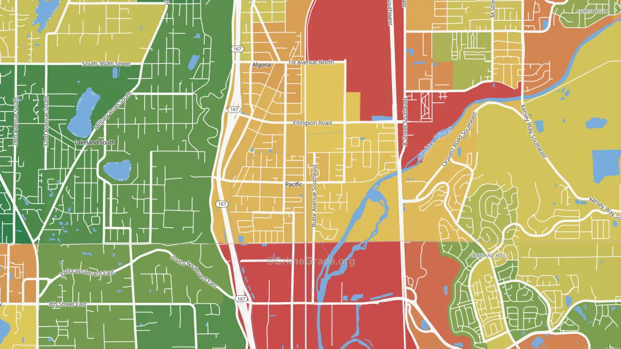 98047, WA Map of Theft Rates