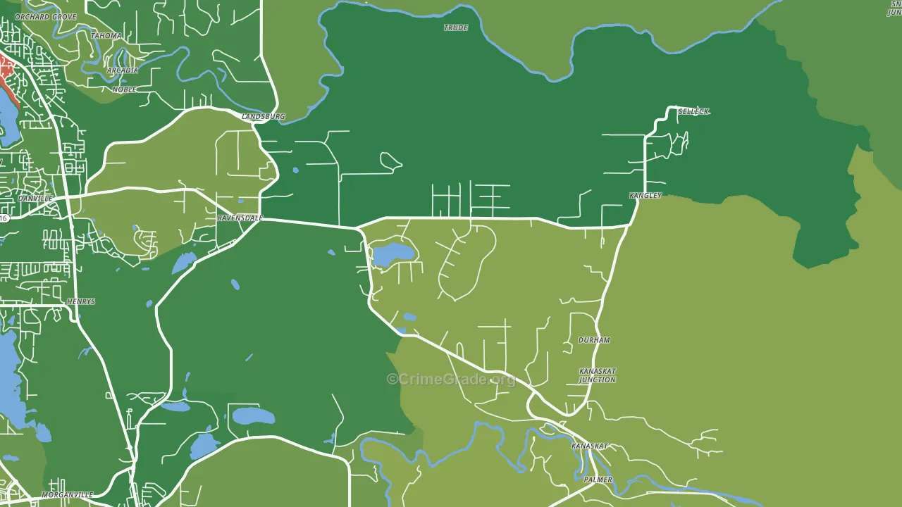 98051, WA Map of Theft Rates