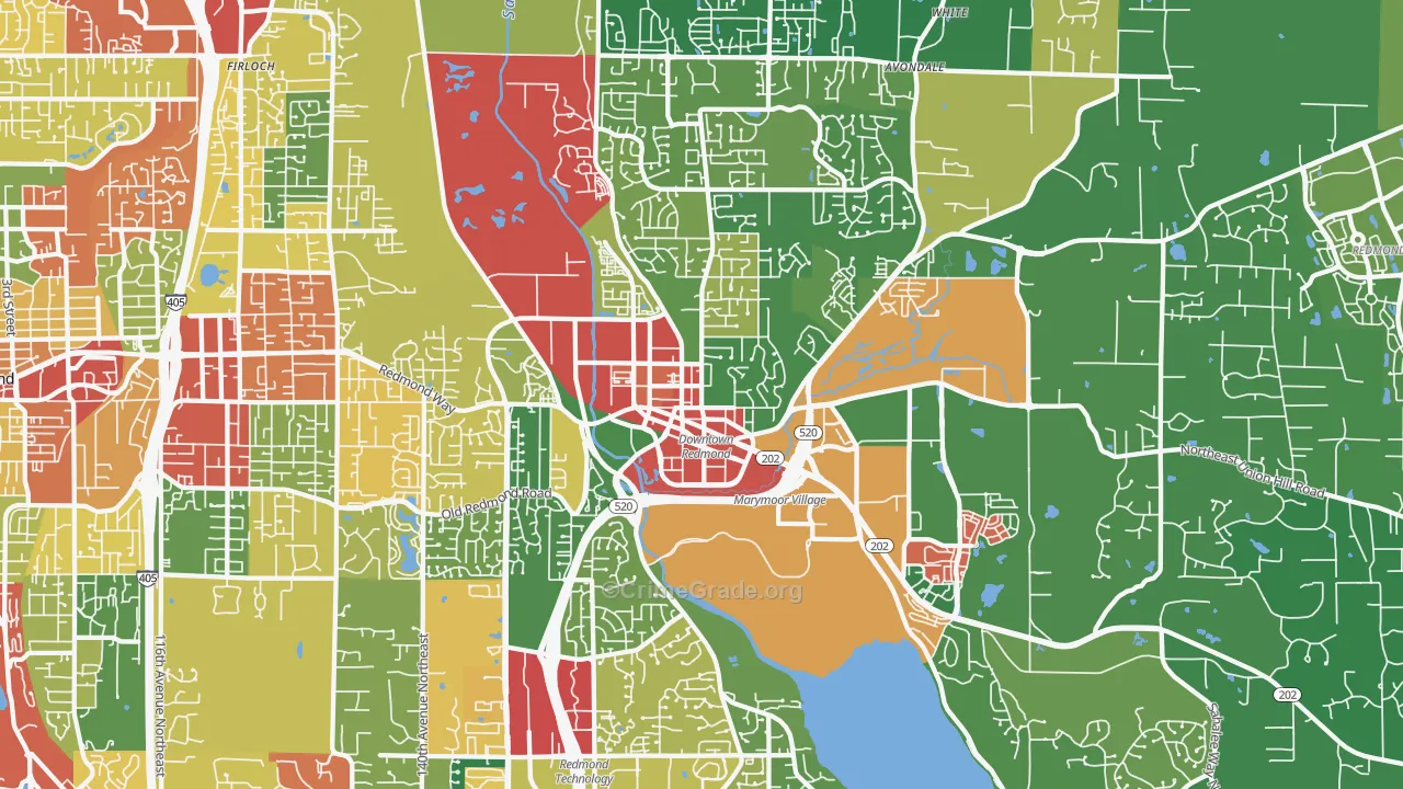 98052, WA Map of Theft Rates