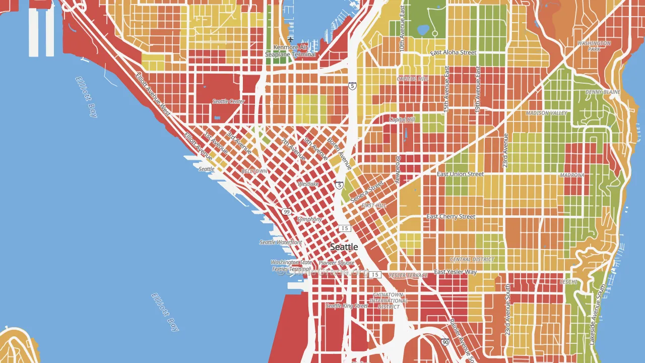 98101, WA Map of Theft Rates