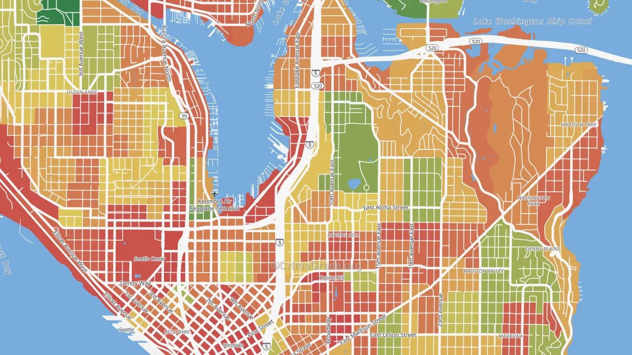 98102, WA Map of Theft Rates